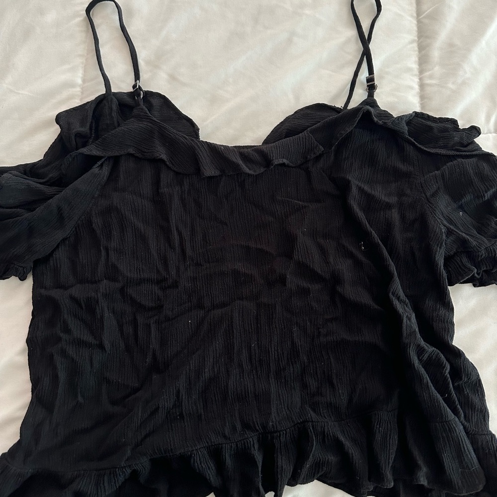 Black Off The Shoulder Tank Top